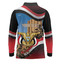 Personalised Yemen Independence Day Long Sleeve Polo Shirt Awwam Temple With Coat Of Arms Proud - Wonder Print Shop
