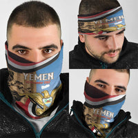 Personalised Yemen Independence Day Neck Gaiter Awwam Temple With Coat Of Arms Proud - Wonder Print Shop