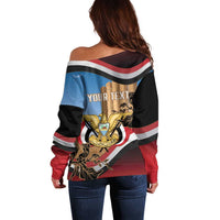 Personalised Yemen Independence Day Off Shoulder Sweater Awwam Temple With Coat Of Arms Proud - Wonder Print Shop