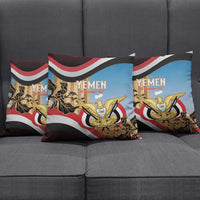 Personalised Yemen Independence Day Pillow Cover Awwam Temple With Coat Of Arms Proud - Wonder Print Shop