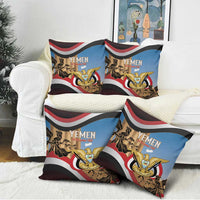 Personalised Yemen Independence Day Pillow Cover Awwam Temple With Coat Of Arms Proud - Wonder Print Shop