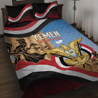 Personalised Yemen Independence Day Quilt Bed Set Awwam Temple With Coat Of Arms Proud - Wonder Print Shop