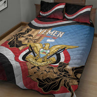 Personalised Yemen Independence Day Quilt Bed Set Awwam Temple With Coat Of Arms Proud - Wonder Print Shop