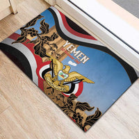 Personalised Yemen Independence Day Rubber Doormat Awwam Temple With Coat Of Arms Proud - Wonder Print Shop