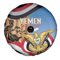 Personalised Yemen Independence Day Spare Tire Cover Awwam Temple With Coat Of Arms Proud - Wonder Print Shop