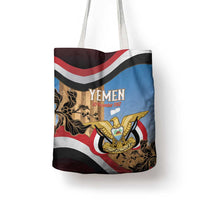 Personalised Yemen Independence Day Tote Bag Awwam Temple With Coat Of Arms Proud - Wonder Print Shop