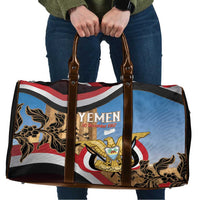 Personalised Yemen Independence Day Travel Bag Awwam Temple With Coat Of Arms Proud - Wonder Print Shop