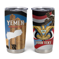 Personalised Yemen Independence Day Tumbler Cup Awwam Temple With Coat Of Arms Proud - Wonder Print Shop