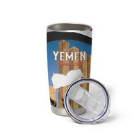 Personalised Yemen Independence Day Tumbler Cup Awwam Temple With Coat Of Arms Proud - Wonder Print Shop