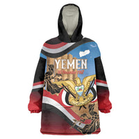 Personalised Yemen Independence Day Wearable Blanket Hoodie Awwam Temple With Coat Of Arms Proud - Wonder Print Shop