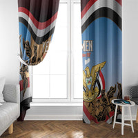 Personalised Yemen Independence Day Window Curtain Awwam Temple With Coat Of Arms Proud - Wonder Print Shop