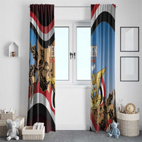 Personalised Yemen Independence Day Window Curtain Awwam Temple With Coat Of Arms Proud - Wonder Print Shop