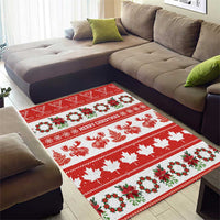 Canada Christmas Area Rug Canadian Moose Maple Leaf Seamless Style - Wonder Print Shop