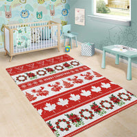 Canada Christmas Area Rug Canadian Moose Maple Leaf Seamless Style - Wonder Print Shop
