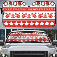 Canada Christmas Auto Sun Shade Canadian Moose Maple Leaf Seamless Style - Wonder Print Shop