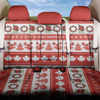 Canada Christmas Back Car Seat Cover Canadian Moose Maple Leaf Seamless Style - Wonder Print Shop