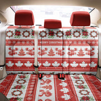 Canada Christmas Back Car Seat Cover Canadian Moose Maple Leaf Seamless Style - Wonder Print Shop