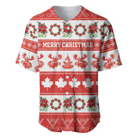 Personalised Canada Christmas Baseball Jersey Canadian Moose Maple Leaf Seamless Style - Wonder Print Shop