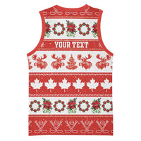 Personalised Canada Christmas Basketball Jersey Canadian Moose Maple Leaf Seamless Style - Wonder Print Shop