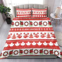 Canada Christmas Bedding Set Canadian Moose Maple Leaf Seamless Style - Wonder Print Shop