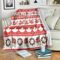 Canada Christmas Blanket Canadian Moose Maple Leaf Seamless Style - Wonder Print Shop