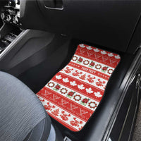 Personalised Canada Christmas Car Mats Canadian Moose Maple Leaf Seamless Style - Wonder Print Shop