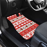 Personalised Canada Christmas Car Mats Canadian Moose Maple Leaf Seamless Style - Wonder Print Shop