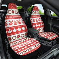 Canada Christmas Car Seat Cover Canadian Moose Maple Leaf Seamless Style - Wonder Print Shop