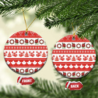 Canada Christmas Ceramic Ornament Canadian Moose Maple Leaf Seamless Style - Wonder Print Shop