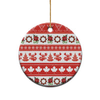 Canada Christmas Ceramic Ornament Canadian Moose Maple Leaf Seamless Style - Wonder Print Shop