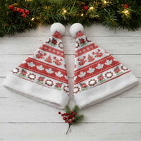 Canada Christmas Santa Hat Canadian Moose Maple Leaf Seamless Style - Wonder Print Shop