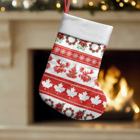 Canada Christmas Stocking Canadian Moose Maple Leaf Seamless Style - Wonder Print Shop