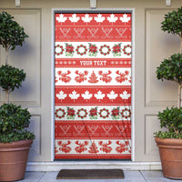 Personalised Canada Christmas Door Cover Canadian Moose Maple Leaf Seamless Style - Wonder Print Shop