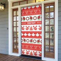 Personalised Canada Christmas Door Cover Canadian Moose Maple Leaf Seamless Style - Wonder Print Shop