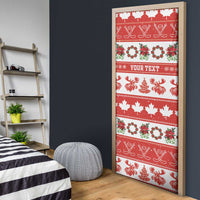Personalised Canada Christmas Door Cover Canadian Moose Maple Leaf Seamless Style - Wonder Print Shop