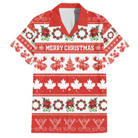 Personalised Canada Christmas Family Matching Off The Shoulder Long Sleeve Dress and Hawaiian Shirt Canadian Moose Maple Leaf Seamless Style - Wonder Print Shop