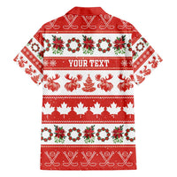 Personalised Canada Christmas Family Matching Off Shoulder Maxi Dress and Hawaiian Shirt Canadian Moose Maple Leaf Seamless Style - Wonder Print Shop