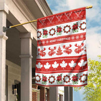 Canada Christmas Garden Flag Canadian Moose Maple Leaf Seamless Style - Wonder Print Shop
