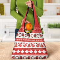Canada Christmas Grocery Bag Canadian Moose Maple Leaf Seamless Style - Wonder Print Shop