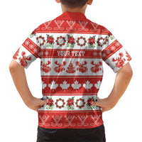 Personalised Canada Christmas Hawaiian Shirt Canadian Moose Maple Leaf Seamless Style - Wonder Print Shop