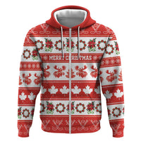 Personalised Canada Christmas Hoodie Canadian Moose Maple Leaf Seamless Style - Wonder Print Shop