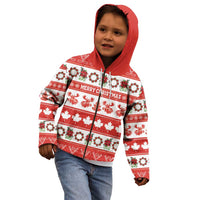 Personalised Canada Christmas Kid Hoodie Canadian Moose Maple Leaf Seamless Style - Wonder Print Shop