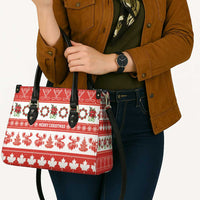 Canada Christmas Leather Bag Canadian Moose Maple Leaf Seamless Style - Wonder Print Shop