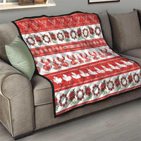 Canada Christmas Quilt Canadian Moose Maple Leaf Seamless Style - Wonder Print Shop