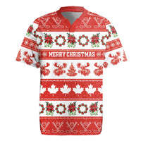 Personalised Canada Christmas Rugby Jersey Canadian Moose Maple Leaf Seamless Style - Wonder Print Shop