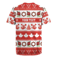 Personalised Canada Christmas Rugby Jersey Canadian Moose Maple Leaf Seamless Style - Wonder Print Shop