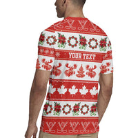 Personalised Canada Christmas Rugby Jersey Canadian Moose Maple Leaf Seamless Style - Wonder Print Shop