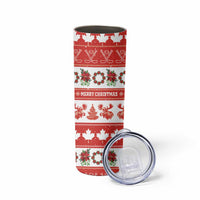 Personalised Canada Christmas Skinny Tumbler Canadian Moose Maple Leaf Seamless Style - Wonder Print Shop