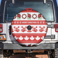 Canada Christmas Spare Tire Cover Canadian Moose Maple Leaf Seamless Style - Wonder Print Shop