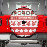 Canada Christmas Spare Tire Cover Canadian Moose Maple Leaf Seamless Style - Wonder Print Shop